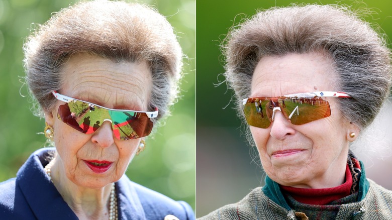 Princess Anne at an event wearing sporty sunglasses in 2024 and 2026