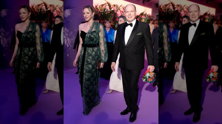 Princess Charlene and Prince Albert at the 2025 Rose Ball