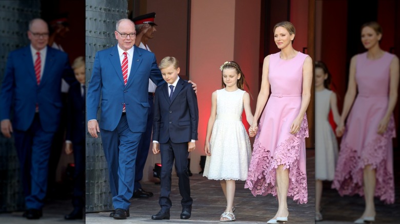 Prince Albert, Prince Jacques, Princess Gabriella, andPrincess Charlene celebrate 20 years of Albert on the throne