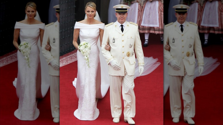 Princess Charlene and Prince Albert on their wedding day
