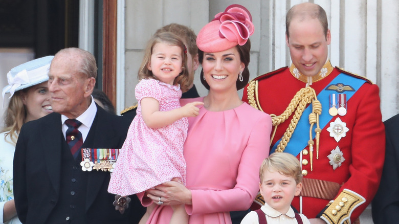Members of the royal family on the Buckingham Palace balcony for Trooping the Colour 2017