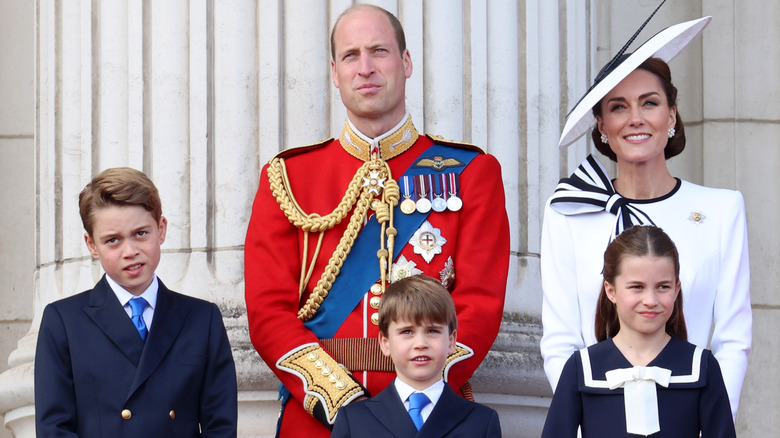 The Wales family on the Buckingham Palace balcony for Trooping the Colour 2024