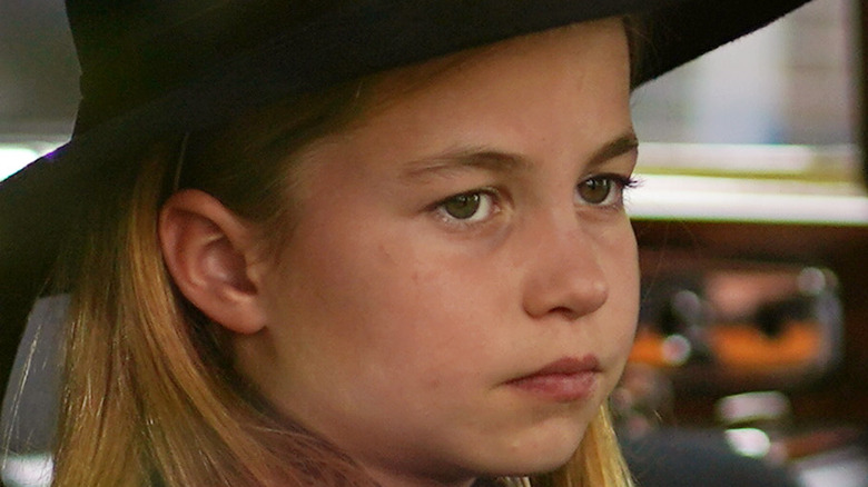 Princess Charlotte in car for Queen Elizabeth's funeral