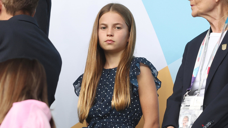 Princess Charlotte of Wales appears at the UEFA Women's EURO 2025 Final match between England and Spain at St. Jakob-Park on July 27, 2025 in Basel, Switzerland (2025)