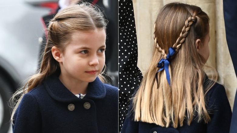 Princess Charlotte March 29, 2022 hairstyle from the front and back