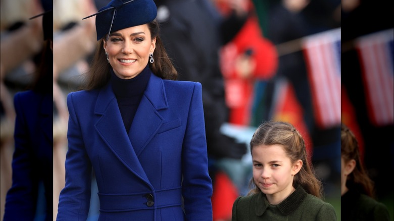 Kate Middleton and Princess Charlotte smiling