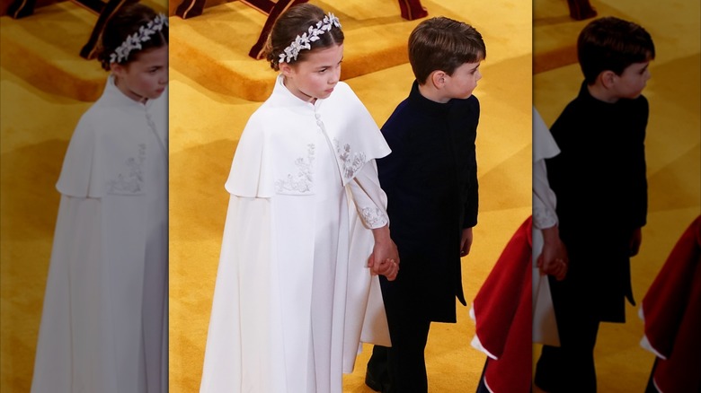 Princess Charlotte and Prince Louis attending the Coronation of King Charles III