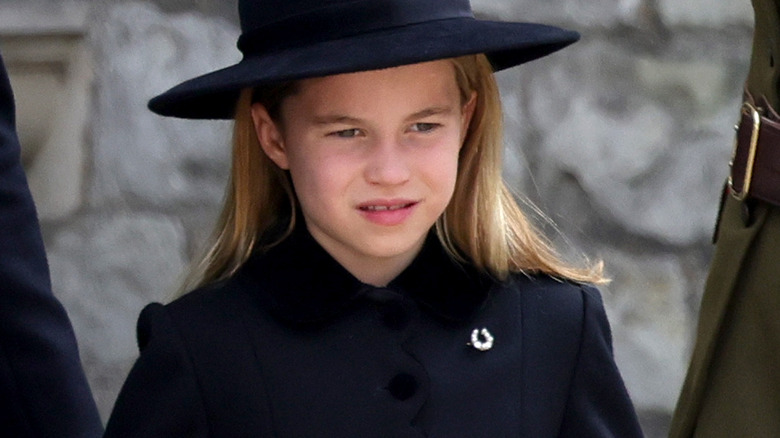 Princess Charlotte and her horseshoe pin