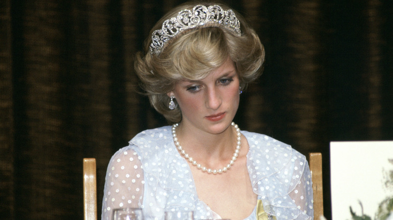 Princess Diana looks sad