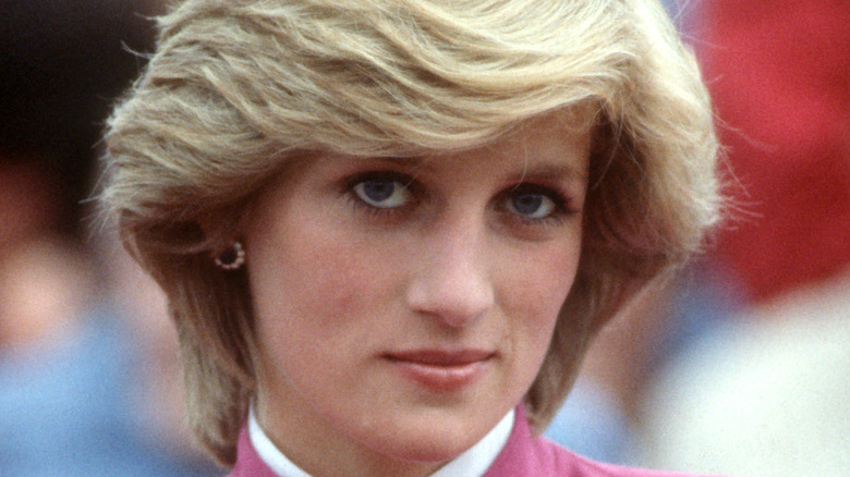 Princess Diana with a sad expression