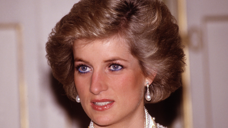 Princess Diana looking serious