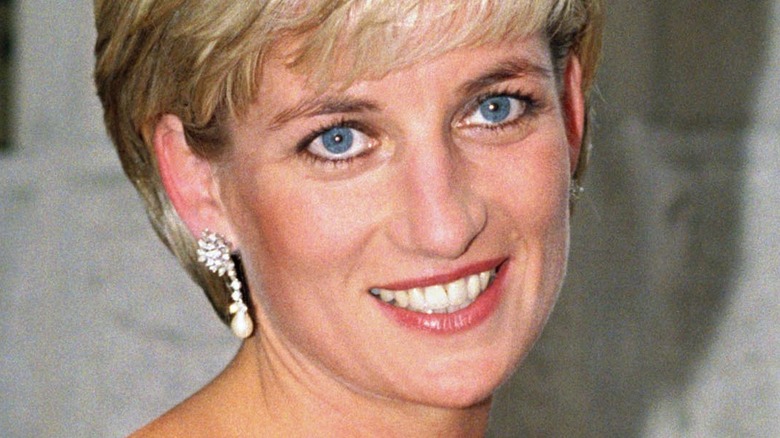 Princess Diana smiling with short hair