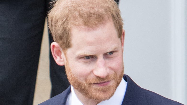 Prince Harry looking intent