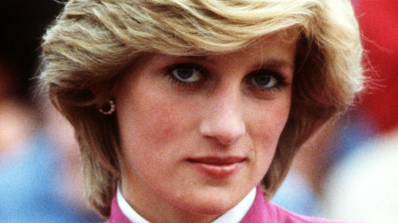 Princess Diana with a half smile