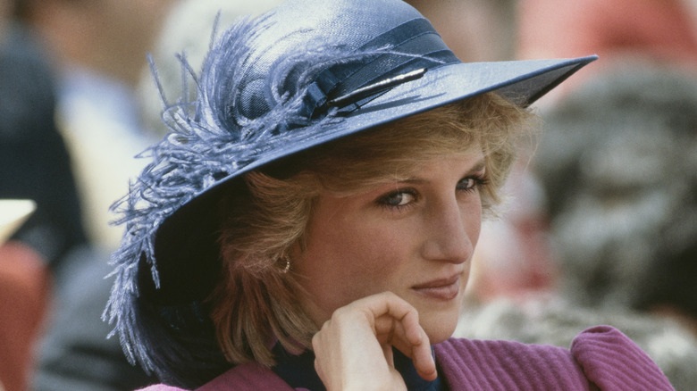 Princess Diana in feathered hat