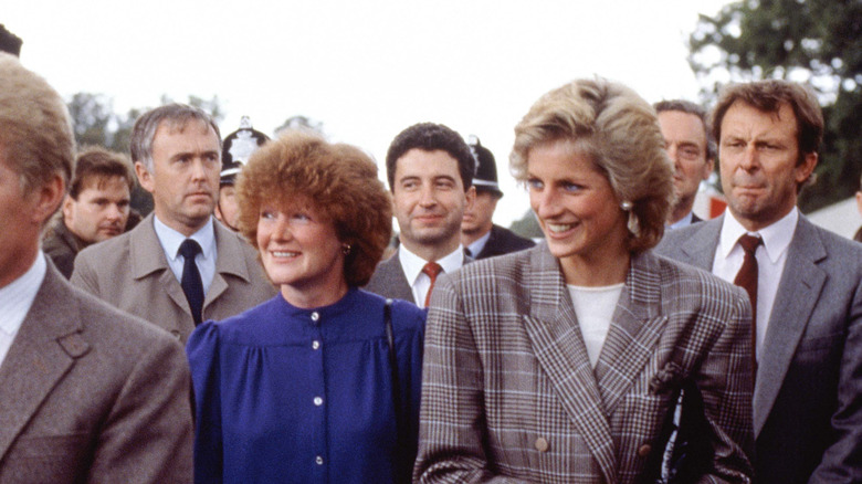 Princess Diana and her sister Lady Sarah McCorquodale smiling