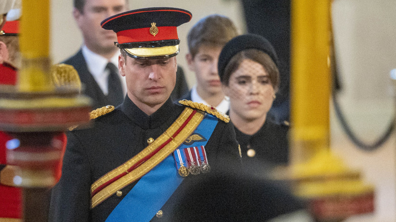 Princess Eugenie and Prince William at Queen Elizabeth II's vigil
