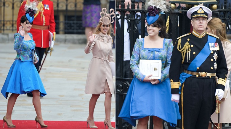 Princess Eugenie and Princess Beatrice at the wedding of Prince William and Catherine in April 2011