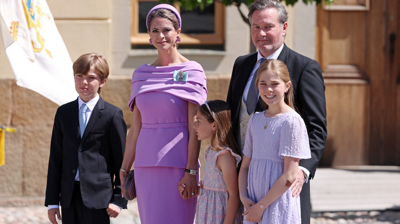 Princess Madeleine and Christopher O'Neill with their children