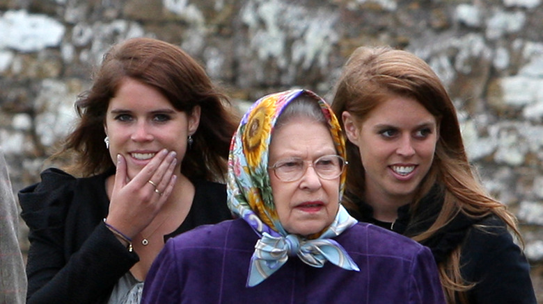 Princess Beatrice and Princess Eugenie with Queen Elizabeth