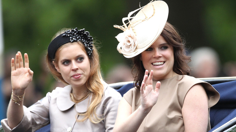 Princesses Beatrice and Eugenie waiting