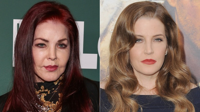 Close up of Priscilla Presley and Lisa Marie Presley