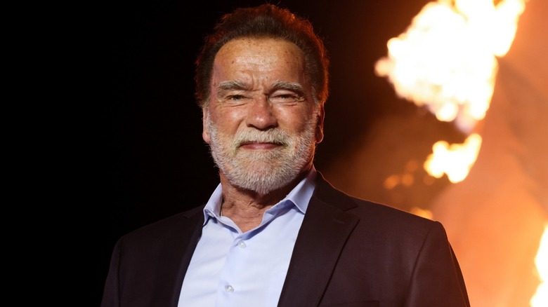 Arnold Schwarzenegger at the premiere for "Avatar: Fire and Ash"