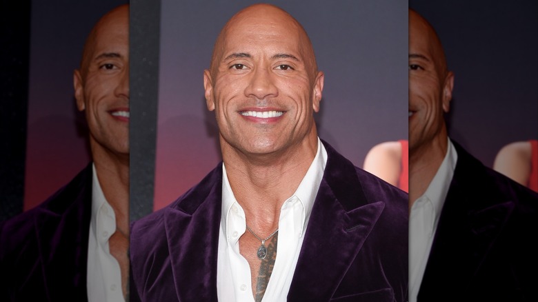 Dwayne Johnson at the premiere of "Red Notice"