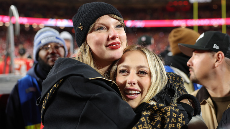 Taylor Swift hugging Brittany Mahomes