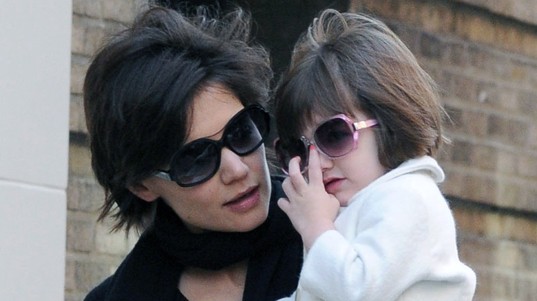 Katie Holmes and Suri Cruise in sunglasses