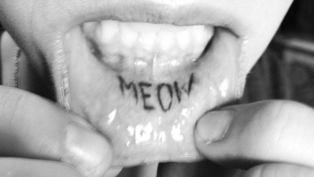Ruby Rose inner lip tattoo
