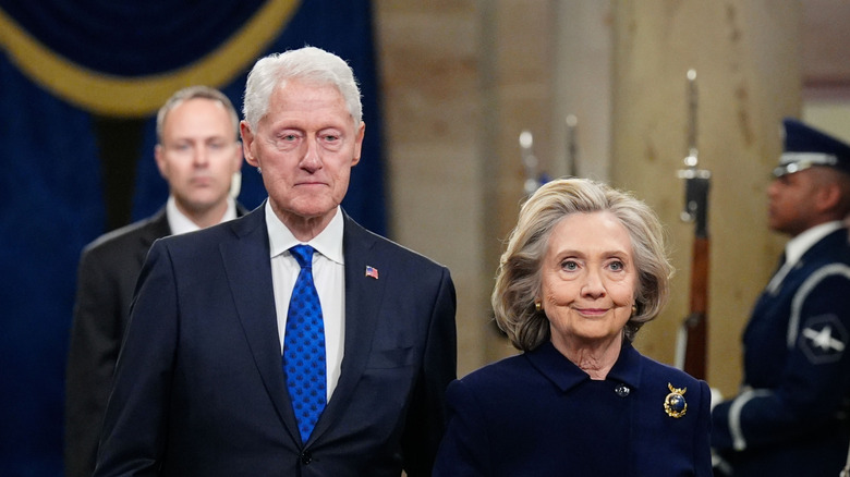 Bill Clinton and Hilary Clinton in January 2025
