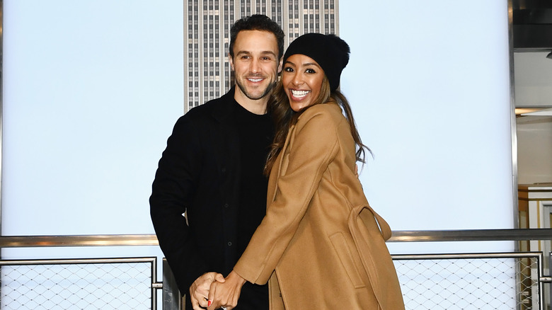 Zac Clark and Tayshia Adams smiling in New York City