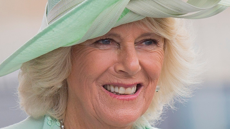 Camilla Parker Bowles smiles