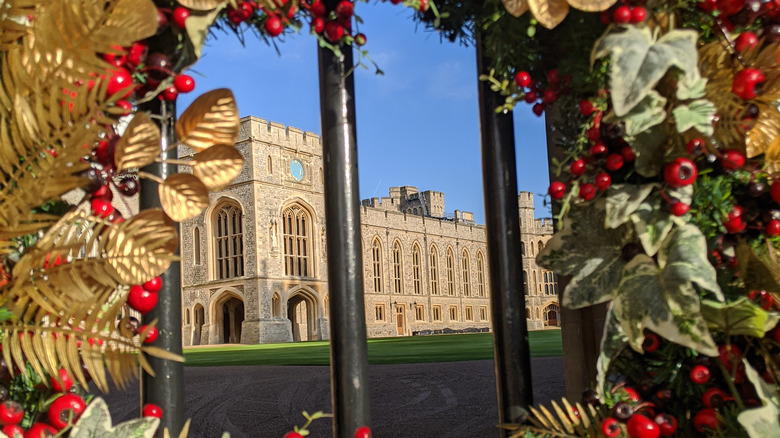 Windsor Castle seen through wreath