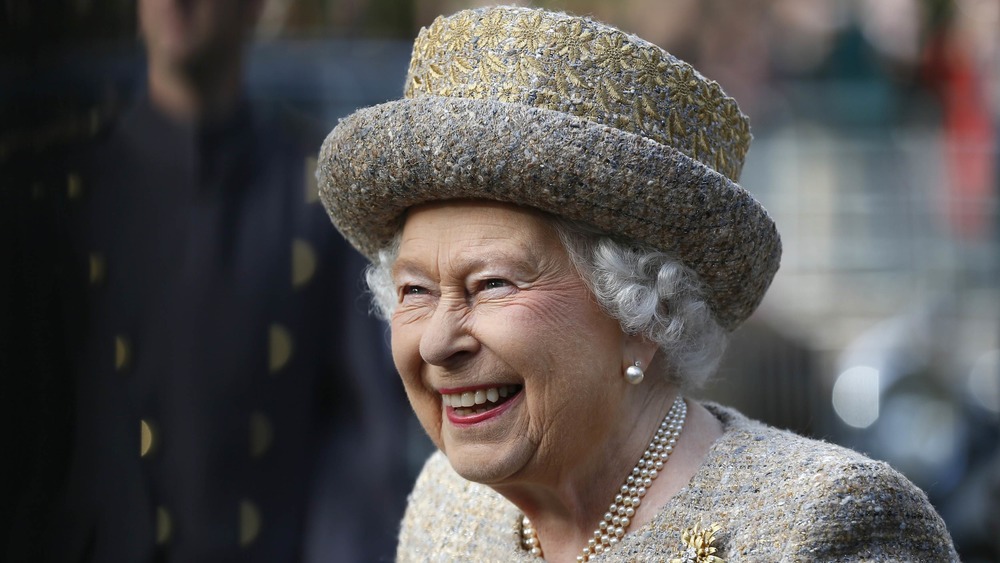 Queen Elizabeth laughing