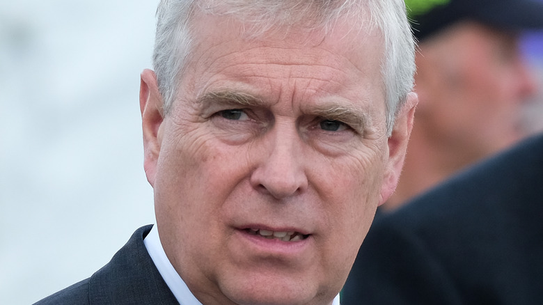 Prince Andrew looking serious