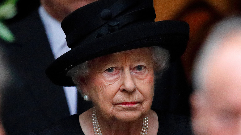 Queen Elizabeth looks sad