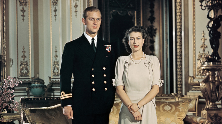 Prince Philip and Queen Elizabeth posing