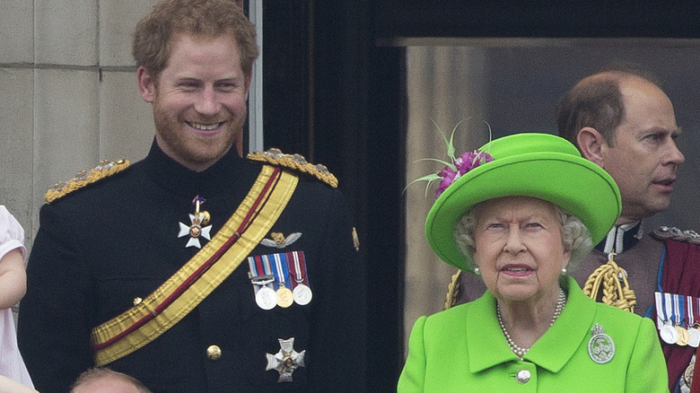 Prince Harry and Queen Elizabeth at royal event