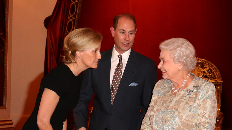 Queen Elizabeth with Prince Edward and Sophie