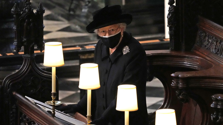 Queen Elizabeth at Prince Philip's funeral