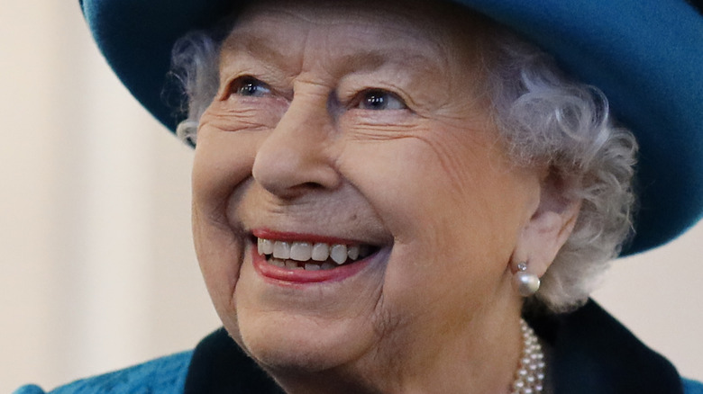 Queen Elizabeth II wearing pink