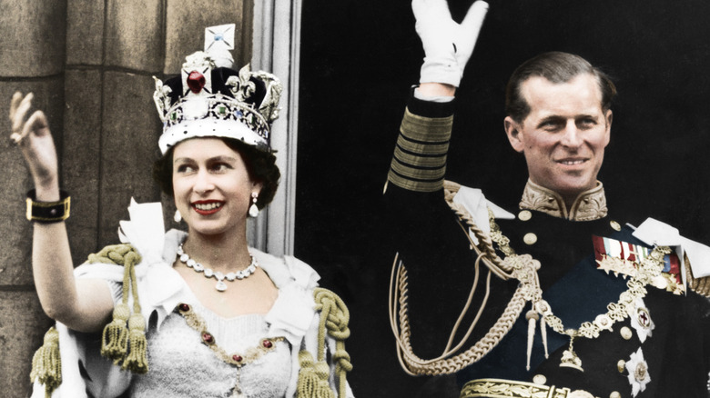 Elizabeth and Philip at the Queen's coronation