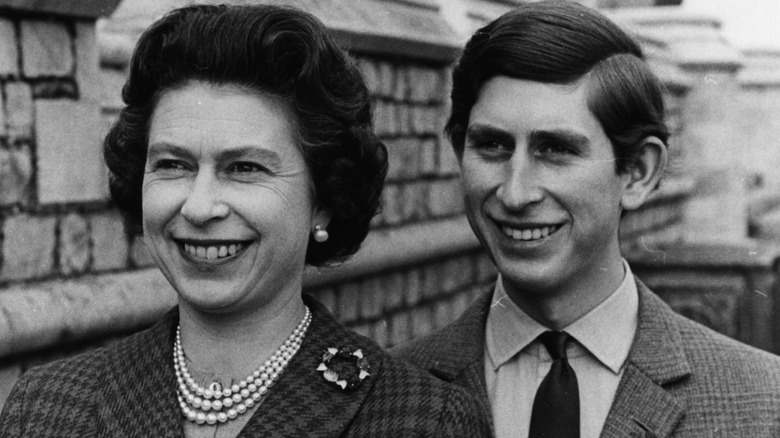 Queen Elizabeth and then-Prince Charles