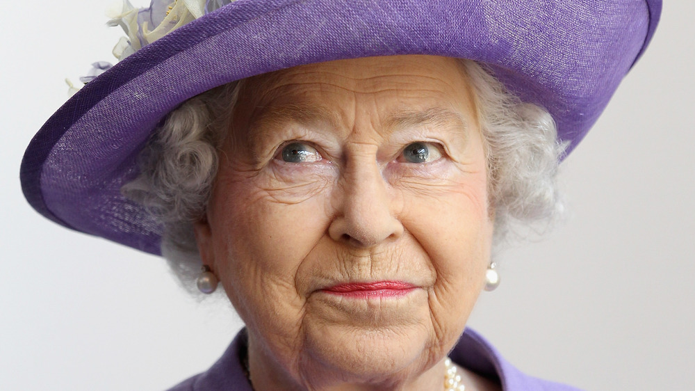 Queen Elizabeth in purple