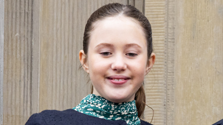 Princess Josephine smiling on the royal balcony in 2023.