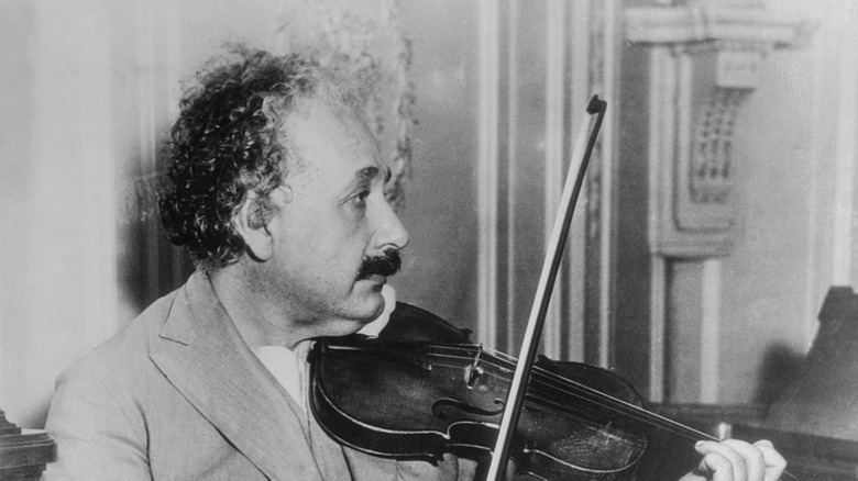 Albert Einstein playing violin