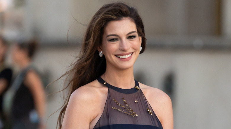 Anne Hathaway smiling