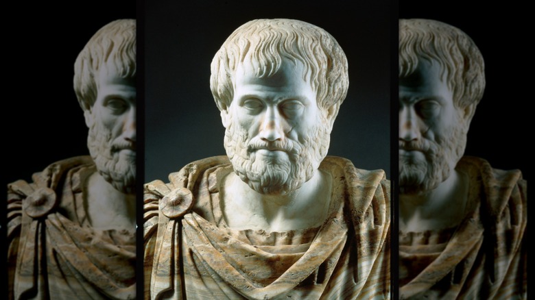 A bust of Greek philosopher Aristotle